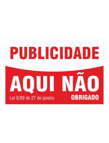 Publicidade Aqui Não 7,5x5cm Vermelho