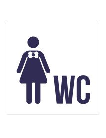 2 Placas  WC 12x12cm Homem Senhora