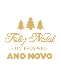 Recorte 34x27,5cm Feliz Natal e um Próspero Ano Novo em vinil autocolante Dourado 34x27,5cm