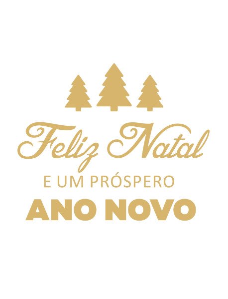Recorte 34x27,5cm Feliz Natal e um Próspero Ano Novo em vinil autocolante Dourado 34x27,5cm