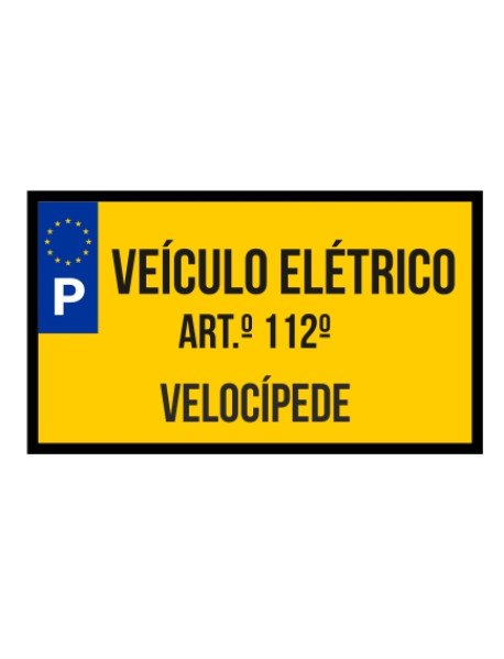 Matrícula 163x95x1mm Veículo Elétrico Velocípede