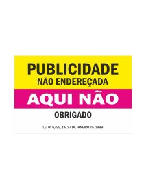 Autocolante 75x50mm Publicidade Não Endereçada Aqui Não Autocolante 75x50mm Publicidade Não Endereçada Aqui Não