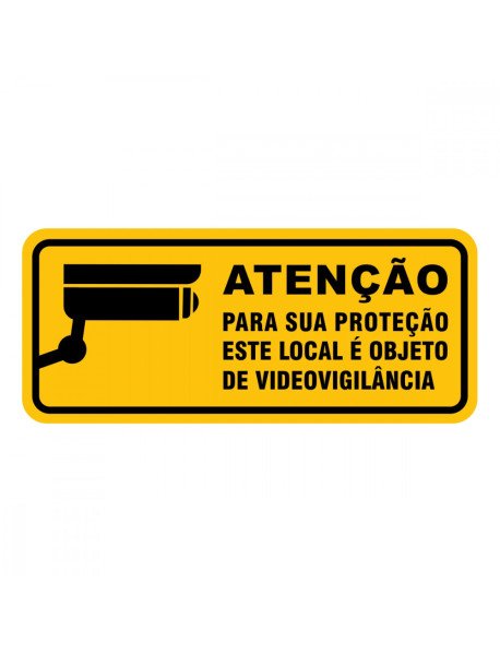 Placa 222x93mm Atenção Videovigilância 