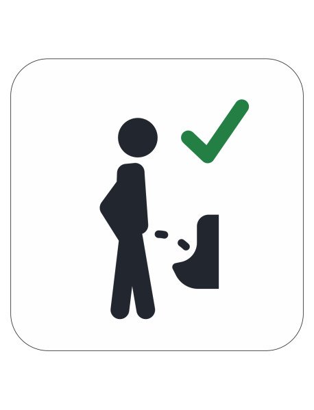 Placa 10x10cm Acerte no Urinol