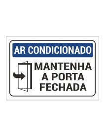Autocolante 12x8,2cm Ar Condicionado Mantenha a Porta Fechada