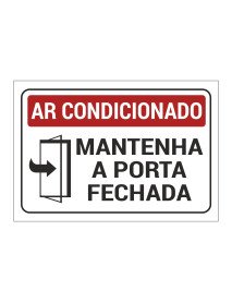 Autocolante 12x8,2cm Ar Condicionado Mantenha a Porta Fechada