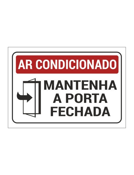 Autocolante 12x8,2cm Ar Condicionado Mantenha a Porta Fechada Autocolante 12x8,2cm Ar Condicionado Mantenha a Porta Fechada