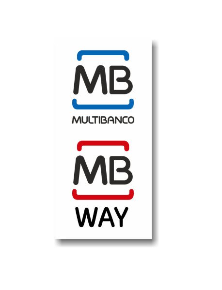 Autocolante 4,7x9,8cm Multibanco - MB Way