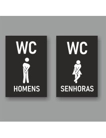Conjunto de Placas 11,8x17,8cm WC Homens Senhoras Conjunto de Placas 11,8x17,8cm WC Homens Senhoras