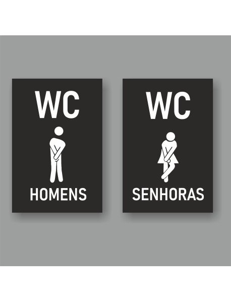 Conjunto de Placas 11,8x17,8cm WC Homens Senhoras
