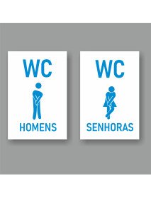Conjunto de Placas WC Homens Senhoras 11,8x17,8cm Branco Conjunto de Placas WC Homens Senhoras 11,8x17,8cm Branco