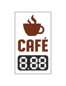 Placa Café 10X17cm – Espaço para Preço