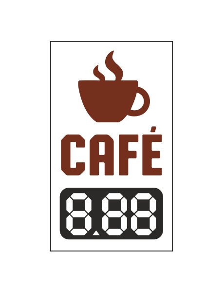 Placa Café 10X17cm – Espaço para Preço