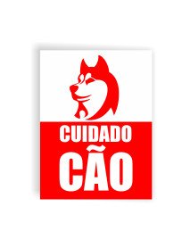 Placa 14,6x19,7cm Cuidado com o Cão