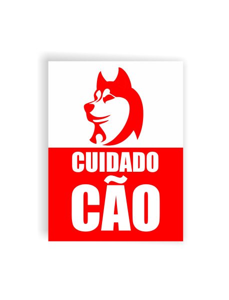 Placa 14,6x19,7cm Cuidado com o Cão Placa 14,6x19,7cm Cuidado com o Cão