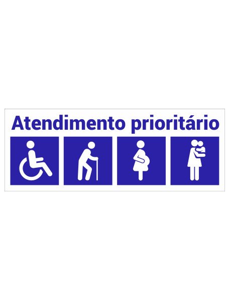 Autocolante 29,2x10,7cm Atendimento Prioritário