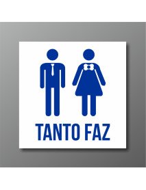 Placa WC Tanto Faz 12x12cm Placa WC Tanto Faz 12x12cm