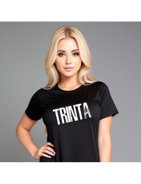 Trinta - T-Shirt Preta de Senhora