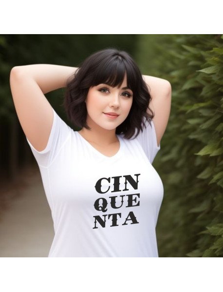 Cinquenta - T-Shirt Branca de Senhora