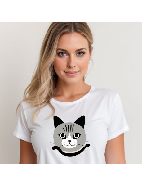 Cat - T-Shirt Branca