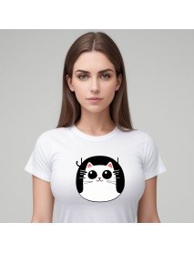 White Cat - T- Shirt Branca Senhora White Cat - T- Shirt Branca Senhora