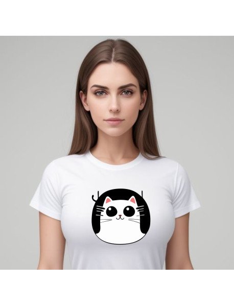 White Cat - T- Shirt Branca Senhora White Cat - T- Shirt Branca Senhora