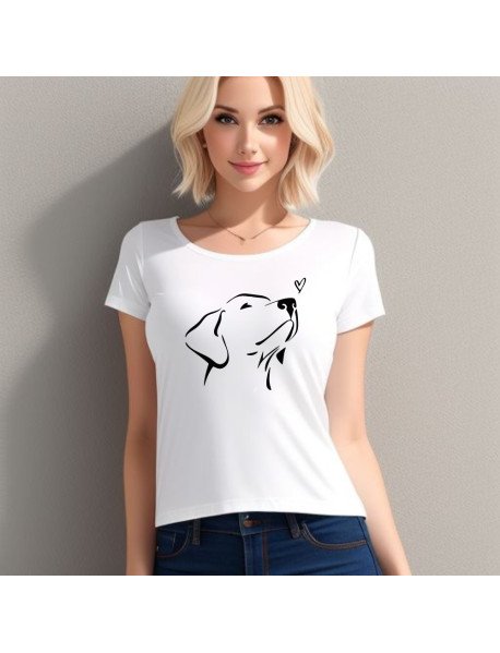 Dog Heart - T-Shirt Branca  Senhora