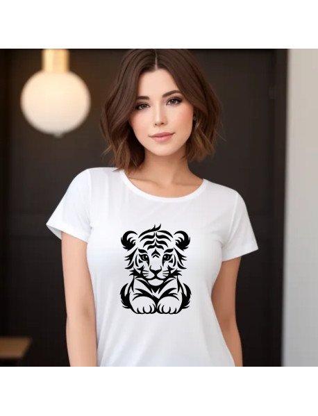 Sweet Tiger - T-Shirt Branca Senhora