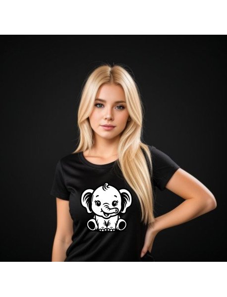 Pequeno Elefante - T-Shirt Preta Senhora Pequeno Elefante - T-Shirt Preta Senhora