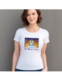 Por Maria a Jesus - T-Shirt Branca de Senhora