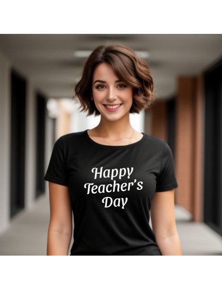 Happy Teacher’s Day - T-Shirt Preta de Senhora