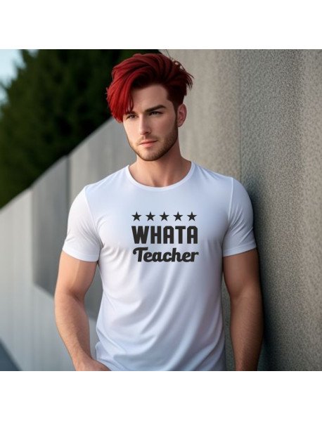 Whata Teacher - T-Shirt Branca Unissexo Whata Teacher - T-Shirt Branca Unissexo