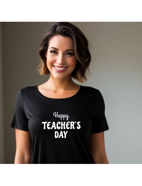 Happy Teacher’s Day - T-Shirt Preta Senhora