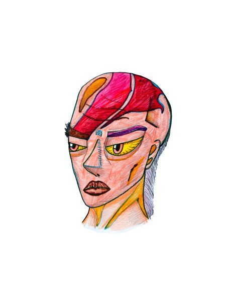 Homem Cavalo Autocolante  3,5x5,5cm DTF-UV