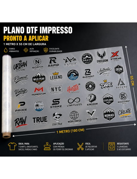 DTF ao metro — pronto a estampar
