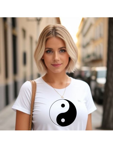 Yin-Yang - T-Shirt Branca de Senhora