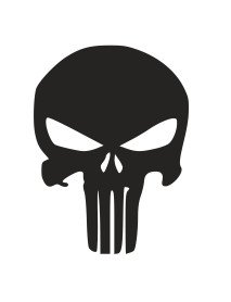 Autocolante Punisher Preto 8x11cm