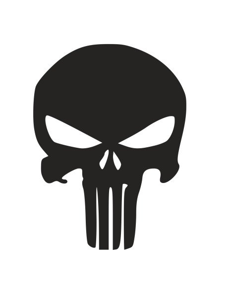 Autocolante Punisher Preto 8x11cm