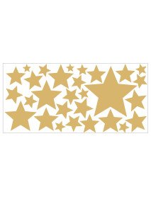 28 Estrelas Douradas recortadas em vinil autocolante