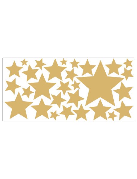 28 Estrelas Douradas recortadas em vinil autocolante 28 Estrelas Douradas recortadas em vinil autocolante