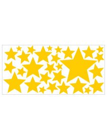 28 Estrelas Amarelas recortadas em vinil autocolante