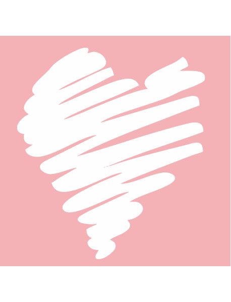 Coração 50x56Cm recortado em vinil branco 