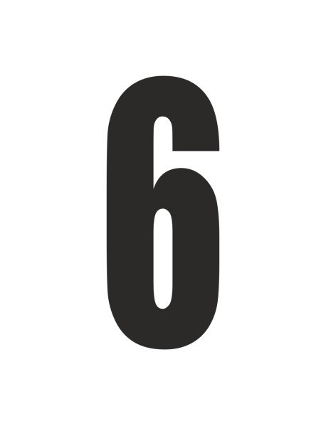 Números recortados em vinil autocolante 16 cm de altura Números recortados em vinil autocolante 16 cm de altura