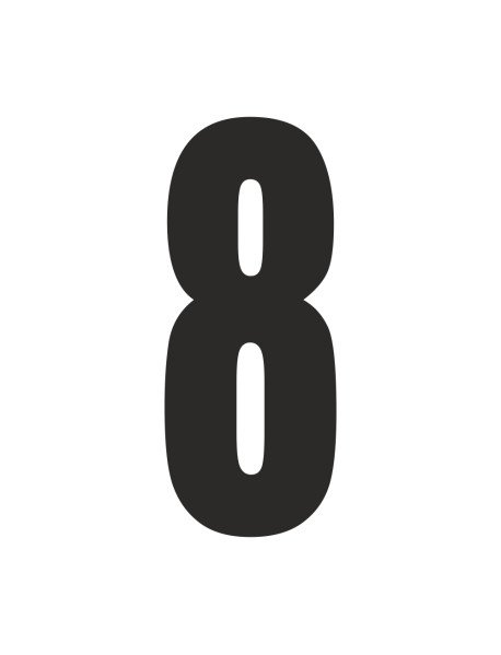 Números recortados em vinil autocolante 16 cm de altura Números recortados em vinil autocolante 16 cm de altura