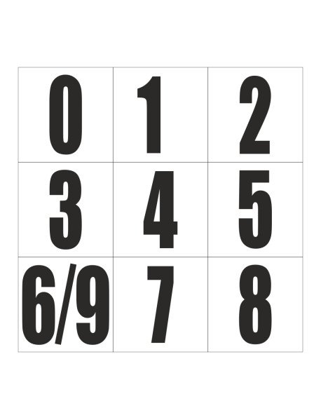 Números recortados em vinil autocolante 16 cm de altura