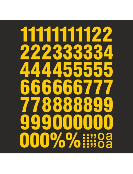 59 Números recortados em vinil autocolante 35mm