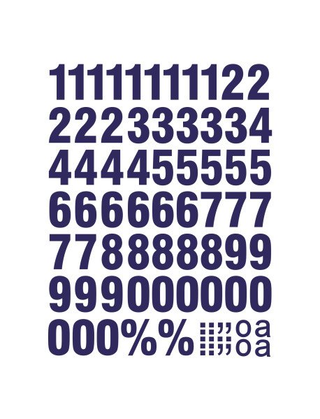 59 Números recortados em vinil autocolante 35mm