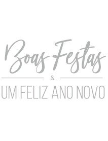 Boas Festas e Um Feliz Ano Novo em vinil autocolante Prateado 60x34cm