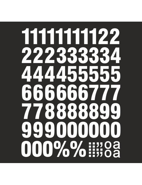 59 Números recortados em vinil autocolante 35mm