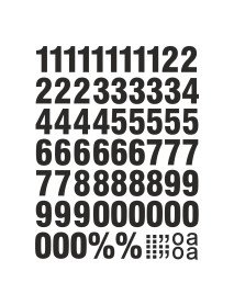 59 Números recortados em vinil autocolante 35mm